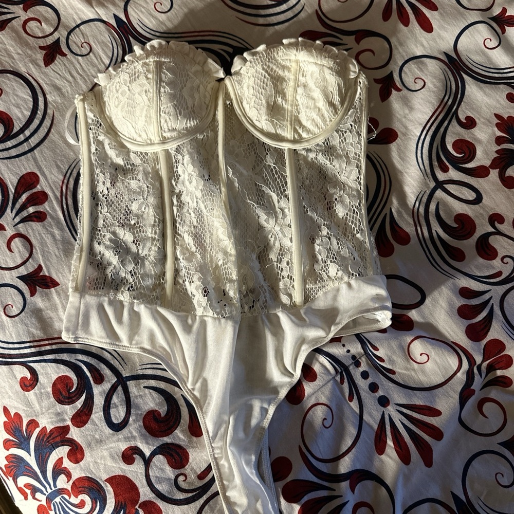 Lulu's White Lace Bodysuit